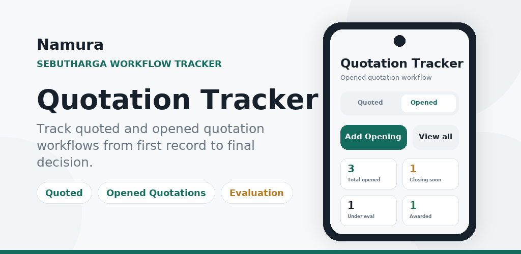 Quotation Tracker Android app feature graphic